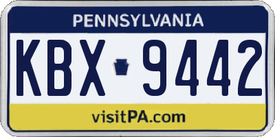 PA license plate KBX9442