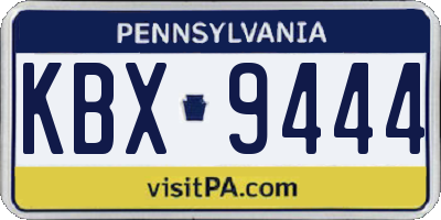 PA license plate KBX9444
