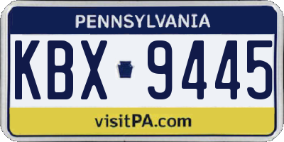 PA license plate KBX9445