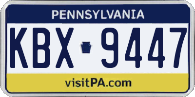 PA license plate KBX9447