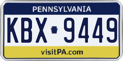 PA license plate KBX9449