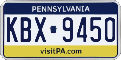 PA license plate KBX9450