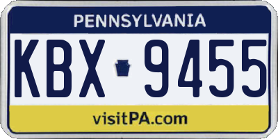 PA license plate KBX9455