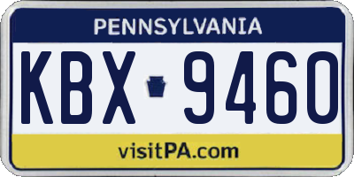 PA license plate KBX9460