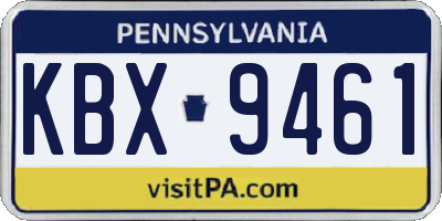 PA license plate KBX9461