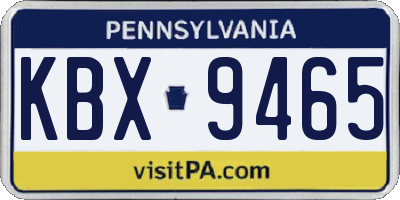 PA license plate KBX9465