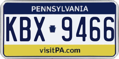 PA license plate KBX9466