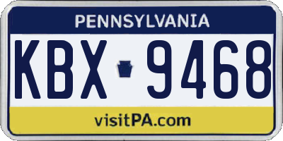 PA license plate KBX9468