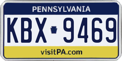 PA license plate KBX9469