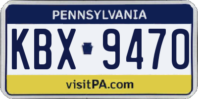 PA license plate KBX9470