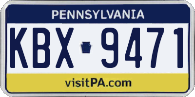 PA license plate KBX9471