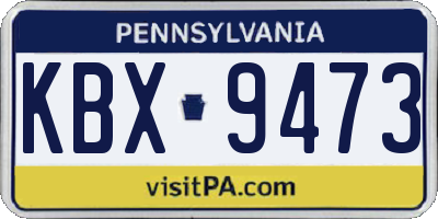 PA license plate KBX9473