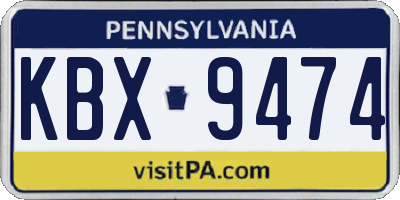 PA license plate KBX9474