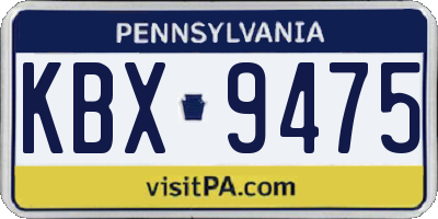 PA license plate KBX9475