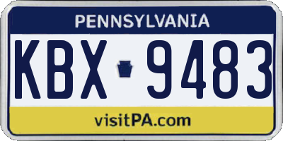 PA license plate KBX9483