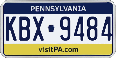 PA license plate KBX9484