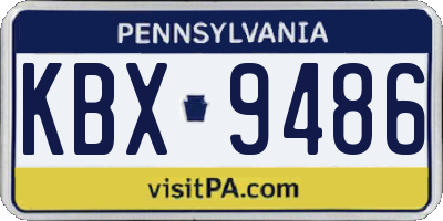 PA license plate KBX9486