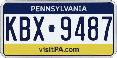 PA license plate KBX9487