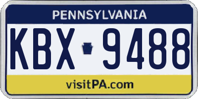 PA license plate KBX9488