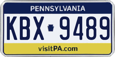 PA license plate KBX9489