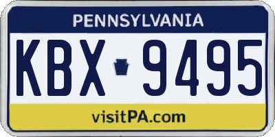 PA license plate KBX9495