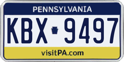 PA license plate KBX9497