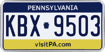 PA license plate KBX9503