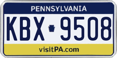 PA license plate KBX9508