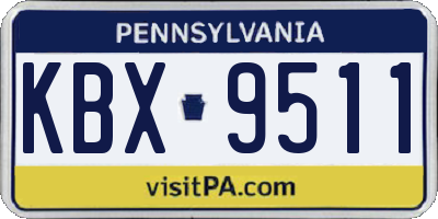 PA license plate KBX9511