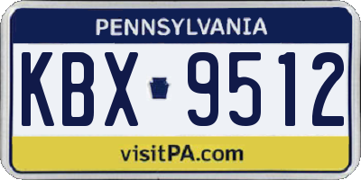 PA license plate KBX9512