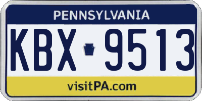 PA license plate KBX9513