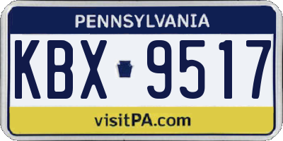 PA license plate KBX9517