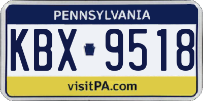 PA license plate KBX9518
