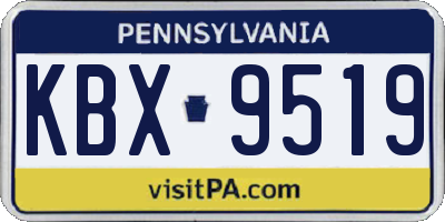 PA license plate KBX9519