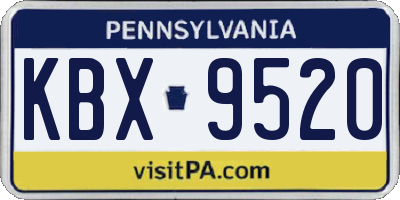 PA license plate KBX9520