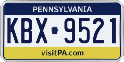 PA license plate KBX9521