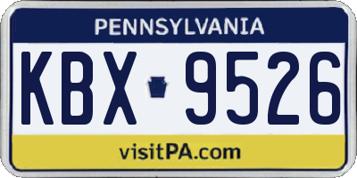 PA license plate KBX9526