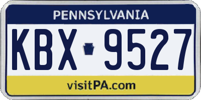PA license plate KBX9527