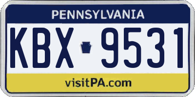 PA license plate KBX9531