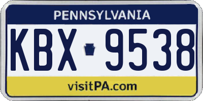 PA license plate KBX9538