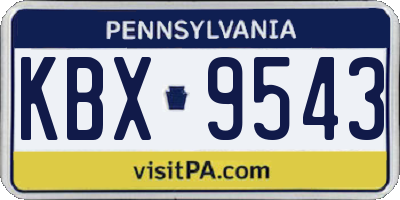 PA license plate KBX9543