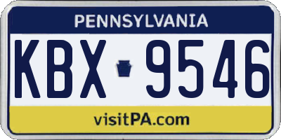 PA license plate KBX9546
