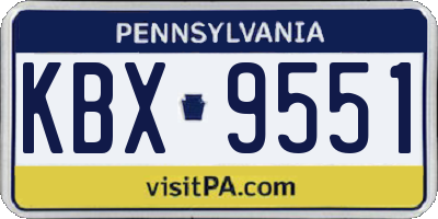 PA license plate KBX9551