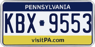 PA license plate KBX9553