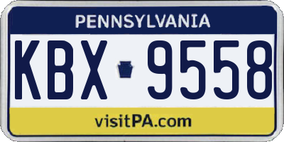 PA license plate KBX9558
