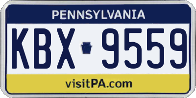 PA license plate KBX9559