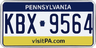 PA license plate KBX9564