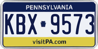 PA license plate KBX9573