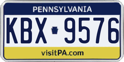PA license plate KBX9576