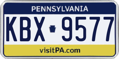 PA license plate KBX9577